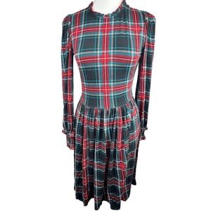 Draper James Kitty Dress Size S Georgia Plaid Belle Meade Black NWT